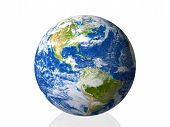 stock photo of earth  - earth isolated in white background 3d illustration - JPG 