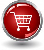 stock photo of internet  - Shopping basket button - JPG 