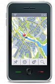 pic of map  - gps navigator interface with city map and place pin - JPG 