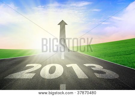 Picture or Photo of Up arrow showing level of growth 2013 road