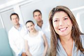 foto of group  - Happy patient at the hospital with a group of doctors - JPG 