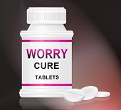 pic of worry  - Illustration depicting a single white and red medication container with the words  - JPG 