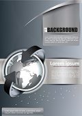 stock photo of globe  - Vector abstract brochure background with globe and arrows - JPG 