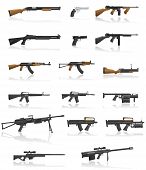 pic of illustration  - weapon and gun set collection icons vector illustration isolated on white background - JPG 