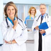 pic of medical doctors  - Smiling medical people with stethoscopes - JPG 