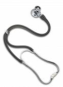 stock photo of stethoscope  - Black stethoscope on white isolated with clipping path and shadow - JPG 