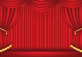 stock photo of stage  - Red stage with shadow in vector format - JPG 
