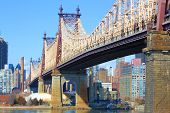 picture of bridge  - Queensboro Bridge that connects Manhattan with Long Island, NY completed in 1909
** Note: Slight blurriness, best at smaller sizes - JPG 