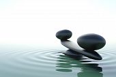 stock photo of balancing  - a balance stone in a zen water - JPG 