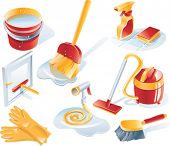 stock photo of pressure  - Vector cleaning icon set - JPG 