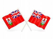 pic of bermuda  - Two wavy flags of bermuda isolated on white - JPG 