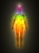 stock photo of body  - Illustration of human energy body silhouette with - JPG 