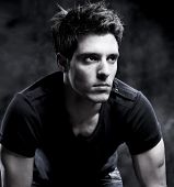 picture of man  - Fashion Shot of a macho Man in black and white - JPG 