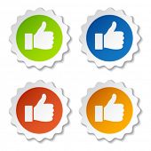stock photo of up  - vector thumb up stickers - JPG 