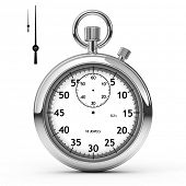 picture of watch  - Stopwatch isolated on white with separately hands - JPG 