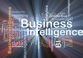stock photo of competition  - Background concept wordcloud illustration of business intelligence glowing light - JPG 
