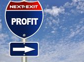 picture of profits  - Profit road sign - JPG 