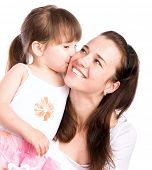 picture of mother  - Lovely girl kissing her mother - JPG 